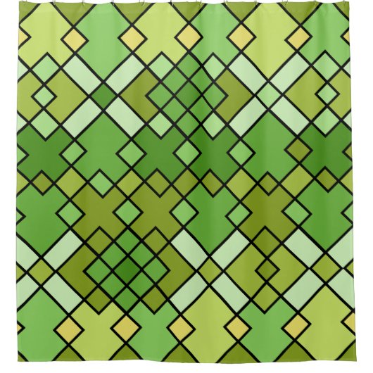 Abstraktes, modernes geometrisches Wabenmuster Duschvorhang (Vorderseite)