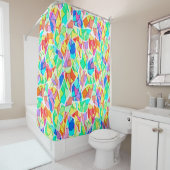 Abstraktes modernes Glasmosaikfliesen-Muster hell Duschvorhang (Beispiel)