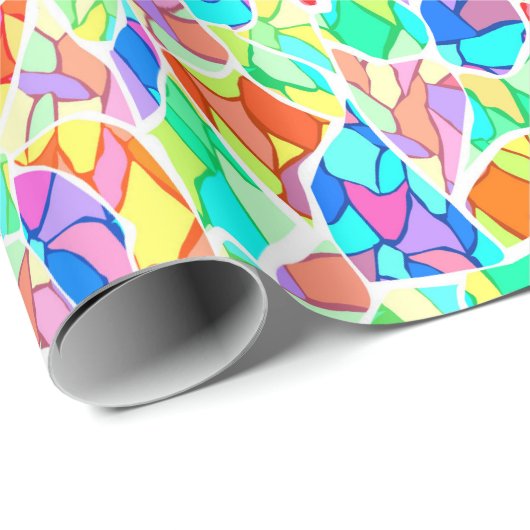 Abstraktes modernes Glasmosaikfliesen-Muster hell  Geschenkpapier (Rolleneckpunkt)
