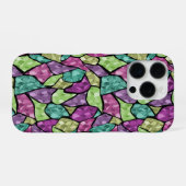 Abstraktes modernes Glasmosaikfliesen-Muster hell  iPhone Hülle (Rückseite (Horizontal))