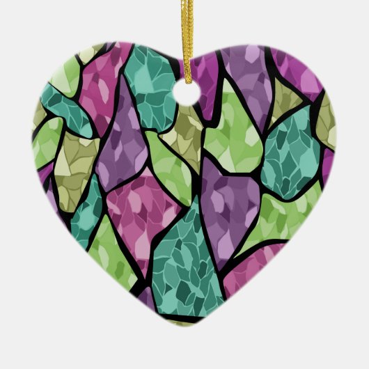 Abstraktes modernes Glasmosaikfliesen-Muster hell Keramik Ornament (Vorne)