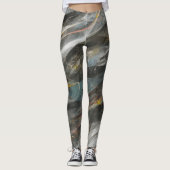 Abstraktes modernes Kunstmuster Leggings (Vorderseite)