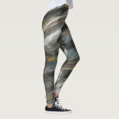 Abstraktes modernes Kunstmuster Leggings (Rechts)