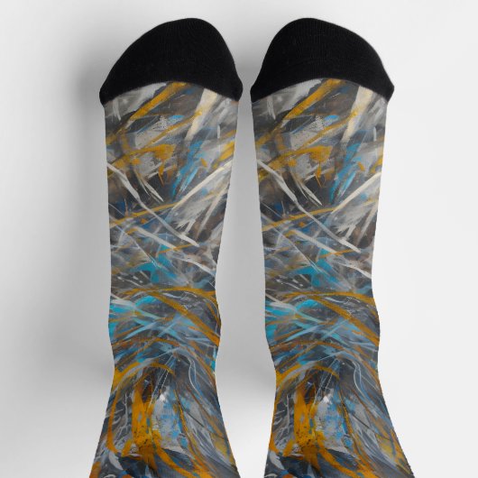 Abstraktes modernes Kunstmuster Socken (Oben)
