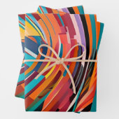 Abstraktes, modernes, leuchtendes Muster kühne Sta Geschenkpapier Set (Beispiel)