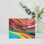Abstraktes, modernes, leuchtendes Muster kühne Sta Postkarte (Stehend Vorderseite)