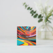 Abstraktes, modernes, leuchtendes Muster kühne Sta Quadratische Visitenkarte (Stehend Vorderseite)