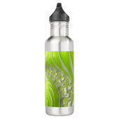 Abstraktes, modernes Limettengrün-Fraktal Edelstahlflasche (Rechts)