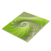 Abstraktes, modernes Limettengrün-Fraktal Fliese (Seite)