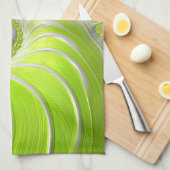 Abstraktes, modernes Limettengrün-Fraktal Geschirrtuch (Viertel Falte)