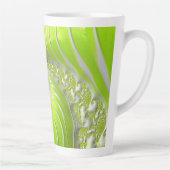 Abstraktes, modernes Limettengrün-Fraktal Milchtasse (Rechts)