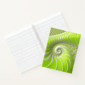 Abstraktes, modernes Limettengrün-Fraktal Notizblock (Innenseite)