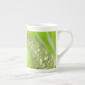 Abstraktes, modernes Limettengrün-Fraktal Porzellantasse (Rechts)