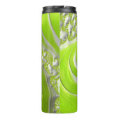 Abstraktes, modernes Limettengrün-Fraktal Thermosbecher (Rückseite)