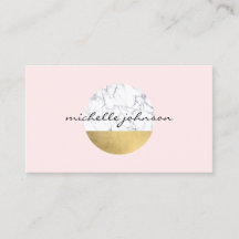 Abstraktes modernes Marmor/Gold-Circle-Logo Rosa I