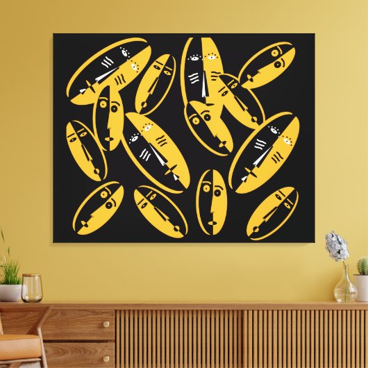 Abstraktes modernes Massemuster Leinwanddruck (Insitu (Wohnzimmer))