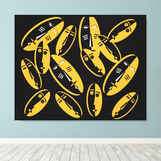 Abstraktes modernes Massemuster Leinwanddruck (Insitu (Holzboden))