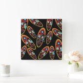 abstraktes modernes Massemuster Quadratische Wanduhr (Zuhause)