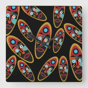 abstraktes modernes Massemuster Quadratische Wanduhr