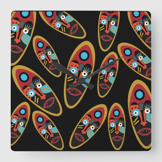 abstraktes modernes Massemuster Quadratische Wanduhr (Vorderseite)