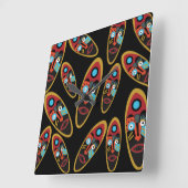 abstraktes modernes Massemuster Quadratische Wanduhr (Winkel)