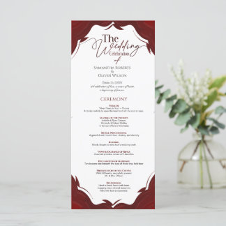 Abstraktes modernes Minimalistisches Hochzeitsprog Programm