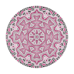 Abstraktes modernes Mosaik-Kaleidoskoprundmandala Schneidebrett