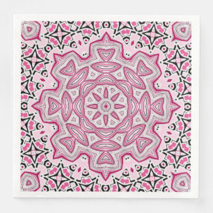 Abstraktes modernes Mosaik-Kaleidoskoprundmandala Serviette