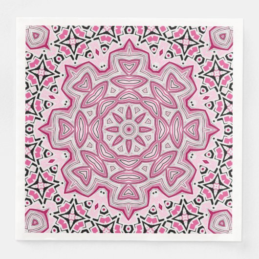 Abstraktes modernes Mosaik-Kaleidoskoprundmandala Serviette (Vorderseite)