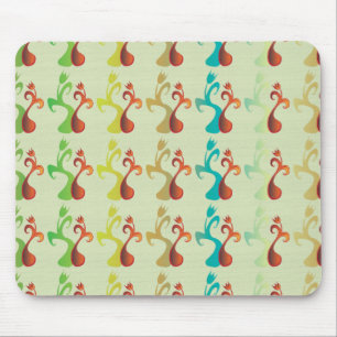 Abstraktes modernes Multicolor-Tulip-Muster Mousepad