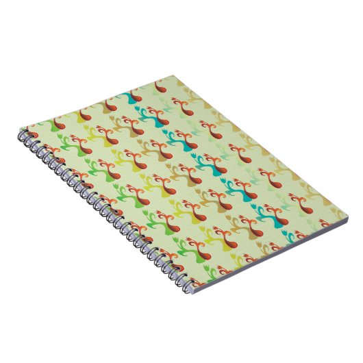 Abstraktes modernes Multicolor-Tulip-Muster Notizblock (Rechte Seite)