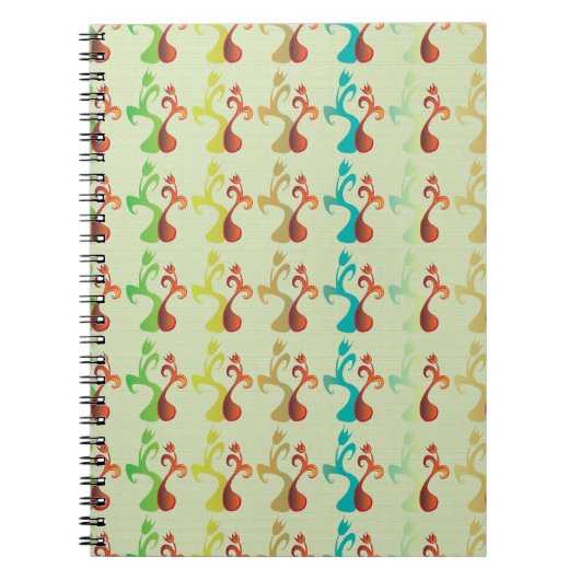 Abstraktes modernes Multicolor-Tulip-Muster Notizblock (Vorderseite)