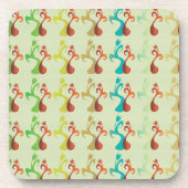 Abstraktes modernes Multicolor-Tulip-Muster Untersetzer (Vorderseite)