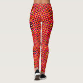 Abstraktes, modernes Muster roter Pixel Leggings (Rückseite)