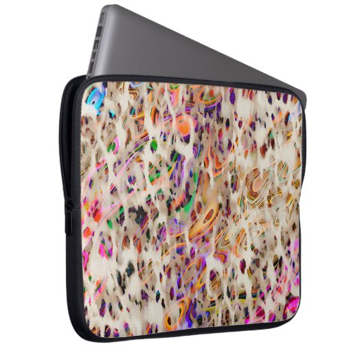 abstraktes modernes Musterdesign mit farbenfroher  Laptopschutzhülle (Vorne Rechts)
