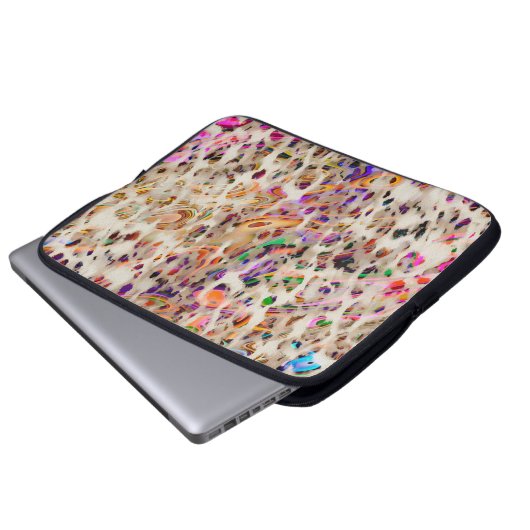 abstraktes modernes Musterdesign mit farbenfroher Laptopschutzhülle (Vorne Knopf)