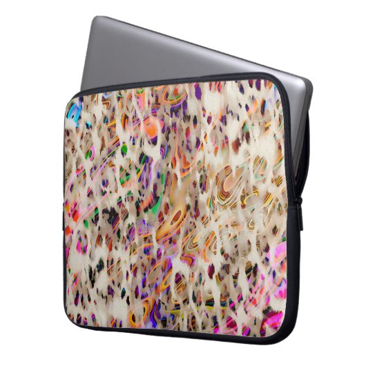 abstraktes modernes Musterdesign mit farbenfroher Laptopschutzhülle (Vorderseite Links)
