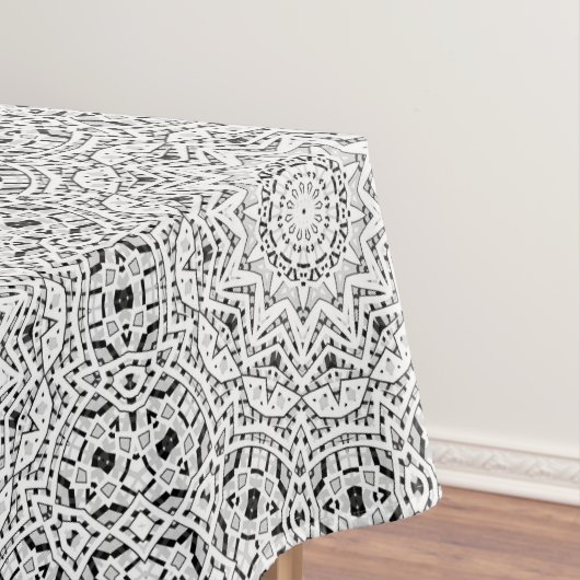 Abstraktes, modernes, nahtloses Zierschwarz Tischdecke (Beispiel)