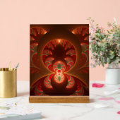 Abstraktes modernes, orangefarbenes Fraktal Acrylschild (Hochzeit)