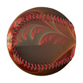 Abstraktes, modernes, orangefarbenes Fraktal Baseball (Vorderseite Links)