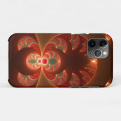 Abstraktes modernes, orangefarbenes Fraktal Case-Mate iPhone Hülle (Rückseite (Horizontal))