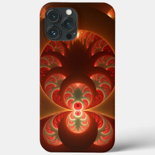 Abstraktes, modernes, orangefarbenes Fraktal Case-Mate iPhone Hülle