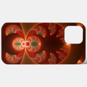 Abstraktes, modernes, orangefarbenes Fraktal Case-Mate iPhone Hülle (Rückseite (Horizontal))