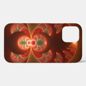 Abstraktes, modernes, orangefarbenes Fraktal Case-Mate iPhone Hülle (Rückseite (Horizontal))