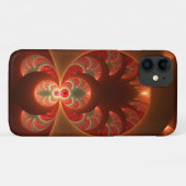 Abstraktes modernes, orangefarbenes Fraktal Case-Mate iPhone Hülle (Rückseite (Horizontal))