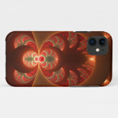 Abstraktes modernes, orangefarbenes Fraktal Case-Mate iPhone Hülle (Rückseite (Horizontal))