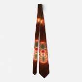 Abstraktes modernes, orangefarbenes Fraktal Krawatte (Rückseite)