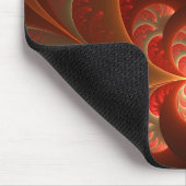 Abstraktes modernes, orangefarbenes Fraktal Mousepad (Ecke)