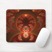 Abstraktes modernes, orangefarbenes Fraktal Mousepad (Mit Mouse)