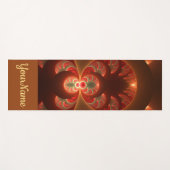 Abstraktes, modernes orangefarbenes Fraktal Name Yogamatte (Vorderseite (Horizontal))